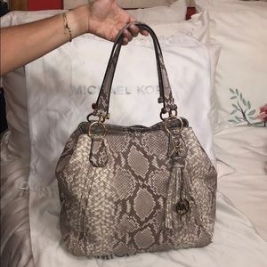 Authentic MK snakeskin shoulder bag
